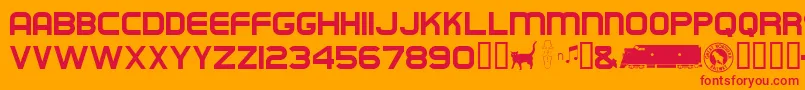 Empirebuilder Font – Red Fonts on Orange Background
