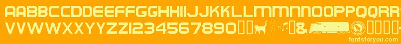 Empirebuilder Font – Yellow Fonts on Orange Background