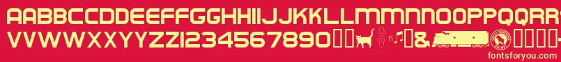 Empirebuilder Font – Yellow Fonts on Red Background