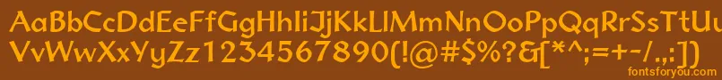 Normadica43Db Font – Orange Fonts on Brown Background