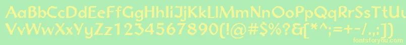 Normadica43Db Font – Yellow Fonts on Green Background