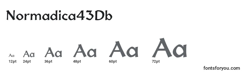 Размеры шрифта Normadica43Db