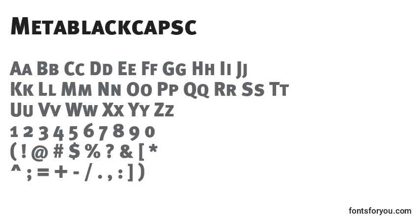 Czcionka Metablackcapsc – alfabet, cyfry, specjalne znaki