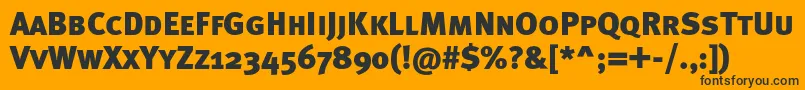 Metablackcapsc-Schriftart – Schwarze Schriften auf orangefarbenem Hintergrund