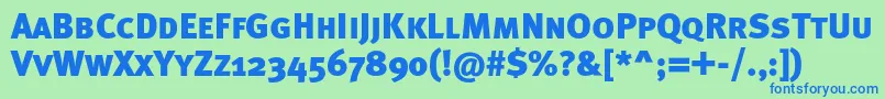 Metablackcapsc Font – Blue Fonts on Green Background