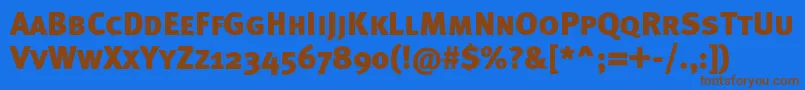 Metablackcapsc Font – Brown Fonts on Blue Background