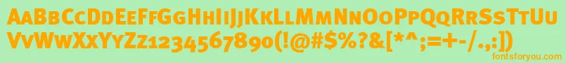 Metablackcapsc Font – Orange Fonts on Green Background