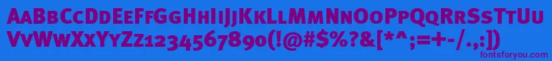 Metablackcapsc Font – Purple Fonts on Blue Background