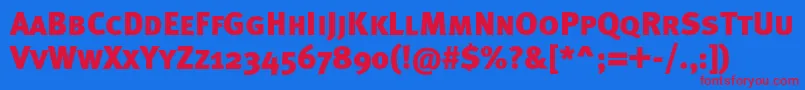 Metablackcapsc Font – Red Fonts on Blue Background