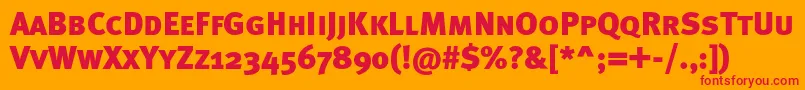 Metablackcapsc Font – Red Fonts on Orange Background