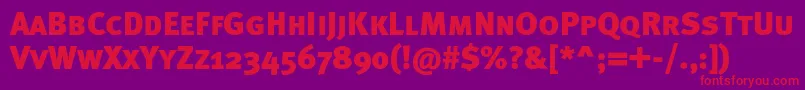 Metablackcapsc-Schriftart – Rote Schriften auf violettem Hintergrund