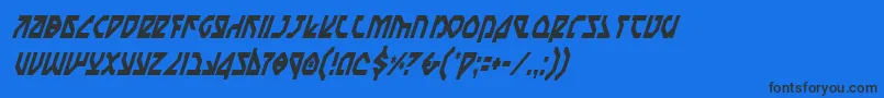 NostromoCondensedItalic Font – Black Fonts on Blue Background