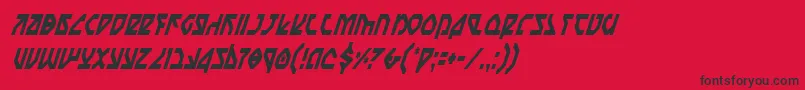 フォントNostromoCondensedItalic – 赤い背景に黒い文字