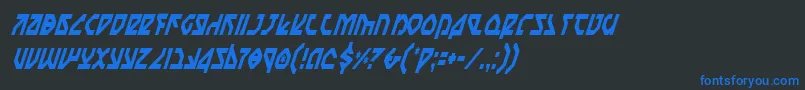 NostromoCondensedItalic Font – Blue Fonts on Black Background