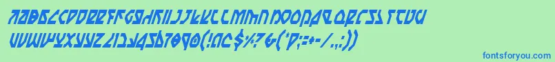 NostromoCondensedItalic Font – Blue Fonts on Green Background
