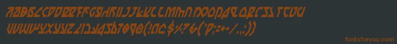NostromoCondensedItalic Font – Brown Fonts on Black Background