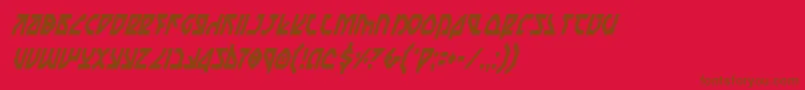 フォントNostromoCondensedItalic – 赤い背景に茶色の文字