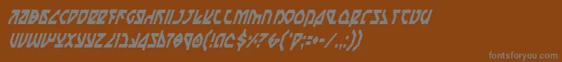 フォントNostromoCondensedItalic – 茶色の背景に灰色の文字