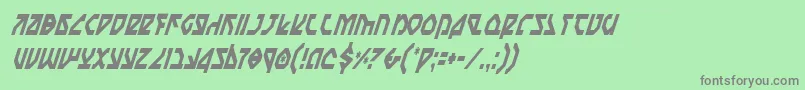 NostromoCondensedItalic Font – Gray Fonts on Green Background