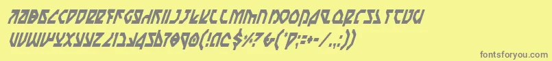 フォントNostromoCondensedItalic – 黄色の背景に灰色の文字