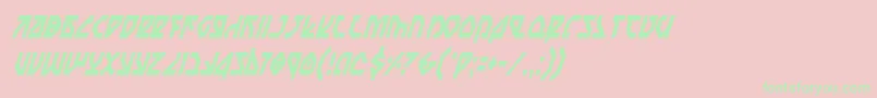 NostromoCondensedItalic Font – Green Fonts on Pink Background