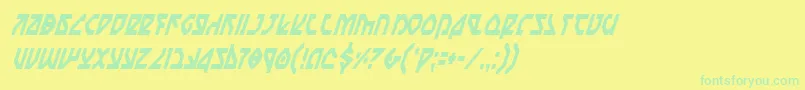 NostromoCondensedItalic Font – Green Fonts on Yellow Background