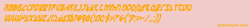 フォントNostromoCondensedItalic – オレンジの文字がピンクの背景にあります。