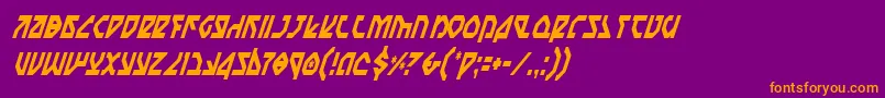 NostromoCondensedItalic Font – Orange Fonts on Purple Background