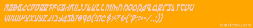 NostromoCondensedItalic Font – Pink Fonts on Orange Background