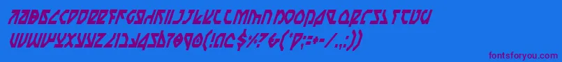 NostromoCondensedItalic Font – Purple Fonts on Blue Background