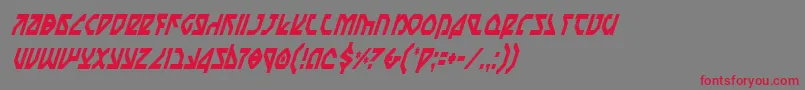 フォントNostromoCondensedItalic – 赤い文字の灰色の背景
