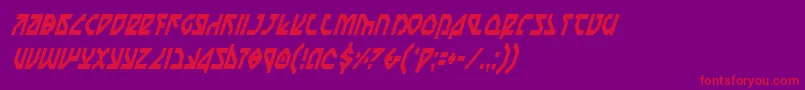 NostromoCondensedItalic Font – Red Fonts on Purple Background