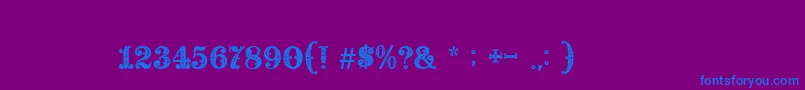 Fonte BaroccoFloralInitial – fontes azuis em um fundo violeta