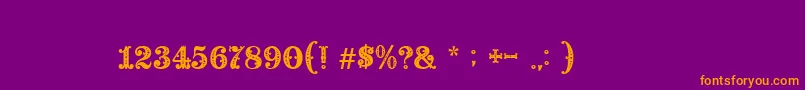 BaroccoFloralInitial Font – Orange Fonts on Purple Background