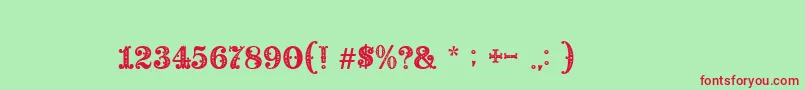 BaroccoFloralInitial Font – Red Fonts on Green Background