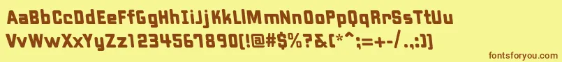 Fonte PfhipsterReverse – fontes marrons em um fundo amarelo