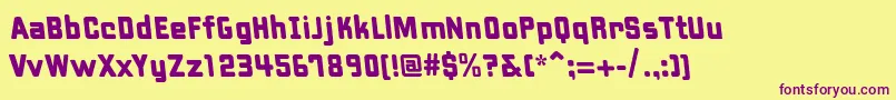 PfhipsterReverse Font – Purple Fonts on Yellow Background