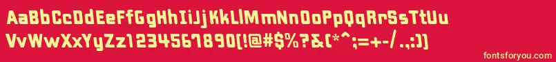 Fonte PfhipsterReverse – fontes amarelas em um fundo vermelho
