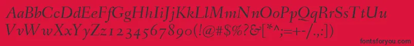 FanwoodItalicWebfont-Schriftart – Schwarze Schriften auf rotem Hintergrund