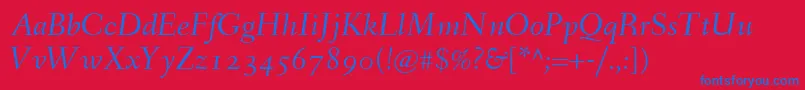 FanwoodItalicWebfont Font – Blue Fonts on Red Background