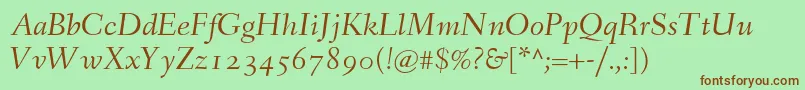 FanwoodItalicWebfont Font – Brown Fonts on Green Background