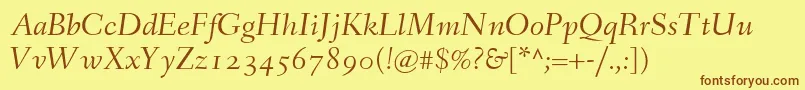 FanwoodItalicWebfont Font – Brown Fonts on Yellow Background