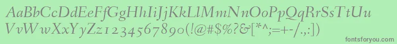 FanwoodItalicWebfont Font – Gray Fonts on Green Background