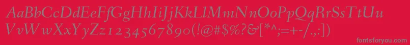 FanwoodItalicWebfont Font – Gray Fonts on Red Background