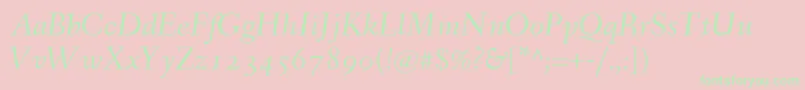 フォントFanwoodItalicWebfont – ピンクの背景に緑の文字