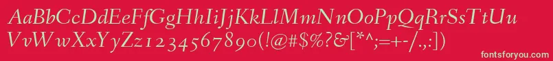 FanwoodItalicWebfont Font – Green Fonts on Red Background