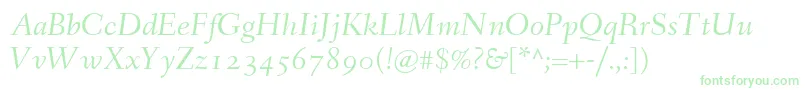 FanwoodItalicWebfont Font – Green Fonts on White Background