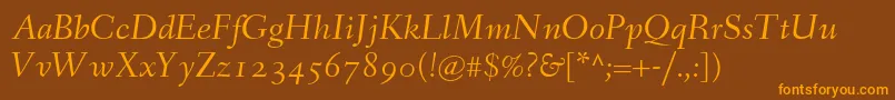 FanwoodItalicWebfont Font – Orange Fonts on Brown Background