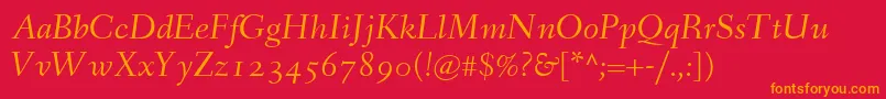 FanwoodItalicWebfont Font – Orange Fonts on Red Background