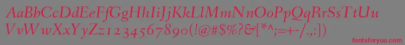 FanwoodItalicWebfont Font – Red Fonts on Gray Background